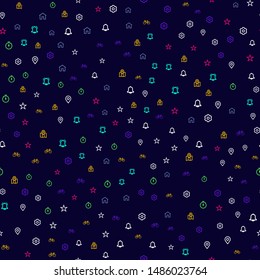 Vector seamless bicycle themed pattern. seamless pattern on blue background