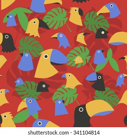 vector seamless birds pattern