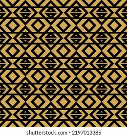 Vector Seamless Black and Brown Geometric Ethnic Line Ornament Pattern Abstract Brown Background. vector illustration. Vintage elements in the form of a diamond, square, rhombus.carpet,wallpaper,