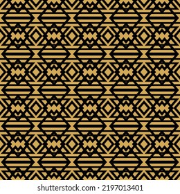 Vector Seamless Black and Brown Geometric Ethnic Line Ornament Pattern Abstract Brown Background. vector illustration. Vintage elements in the form of a diamond, square, rhombus.carpet,wallpaper,