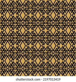 Vektor nahtlose schwarz-braune geometrische ethnische Linie Ornament Muster abstrakte brauner Hintergrund. Vektorgrafik. Vintage-Elemente in Form eines Diamanten, Quadrats, Rhombus.Teppich, Tapeten,