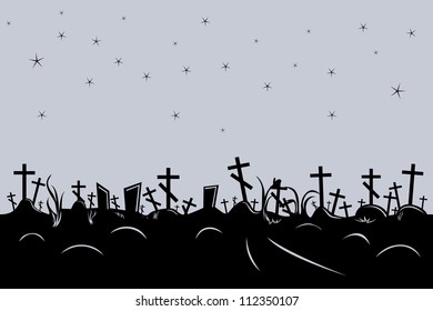 vector seamless black cemetery border