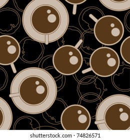 vector seamless black coffee texture