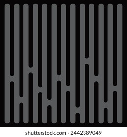Vector Seamless Black And Gray Irregular Rounded Lines Halftone Transition Abstract Background Pattern