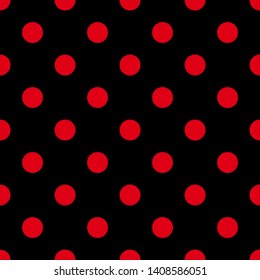 polka dots black and red