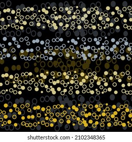 Vector seamless black pattern with red dot. Floral motif. Vector illustration.