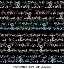 Vector seamless black pattern with red dot. Floral motif. Vector illustration.