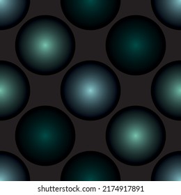 Vector seamless black pattern with red dot. Decorative illustration, good for printing.