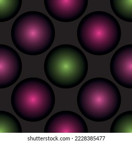 Vector seamless black pattern with red dot. Decorative illustration, good for printing.