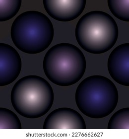 Vector seamless black pattern with red dot. Decorative illustration, good for printing.