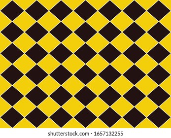 Vector of Seamless black square arranged together on yellow background.