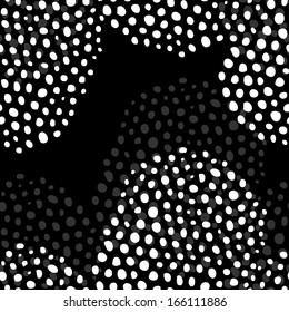 Vector seamless black and white abstract hand-drawn pattern