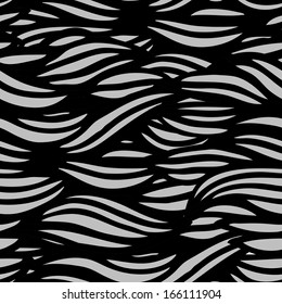 Vector seamless black and white abstract hand-drawn pattern