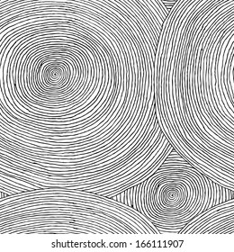 Vector seamless black and white abstract hand-drawn pattern