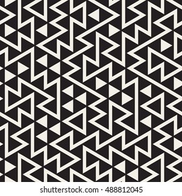 Vector Seamless Black and White Circle Lines Pattern. Abstract Geometric Background Design