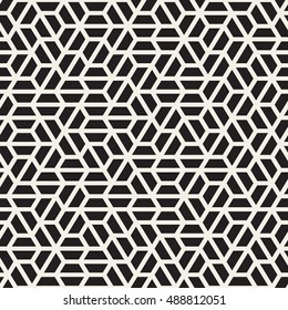 Vector Seamless Black and White Circle Lines Pattern. Abstract Geometric Background Design