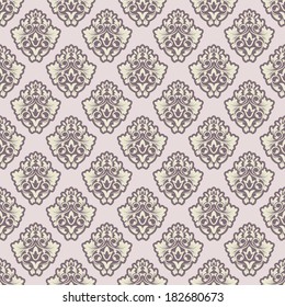 vector seamless black and white damask pattern