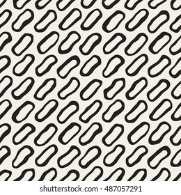 Vector Seamless Black and White Diagonal Lines Pattern. Abstract Freehand Background Design