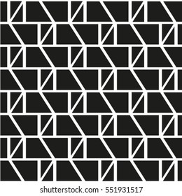 Vector seamless black and white diagonal lines pattern abstract background.
