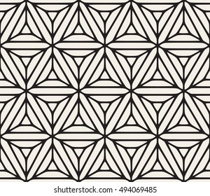 Vector Seamless Black And White Ethnic Floral Pattern. Abstract Geometric Background Design