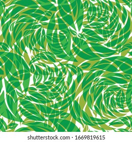 Vector seamless black and white floral pattern from leaf. Natural summer background