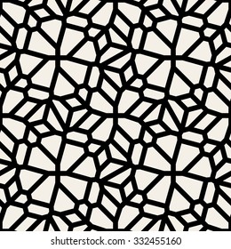Vector Seamless Black And White Floral Lace Line Tiling Pattern Abstract Background