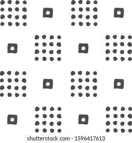 vector seamless black and white geometric pattern of hand-drawn squares and dots in a checkerboard pattern. For decor, textile, fabric, carpet, wallpaper, ceramic tiles, wrapping.