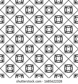 vector seamless black and white geometric pattern on a transparent background