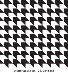 Vector seamless black and white geometric arrow pattern.