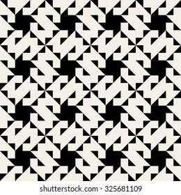 Vector Seamless Black And White Geometric Jagged Edge Triangle  Square Pattern Background