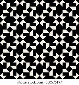 Vector Seamless Black & White Geometric Square Tiling Pattern Background