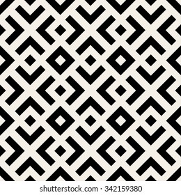 Vector Seamless Black And White  Geometric Lines Pattern Abstract Background