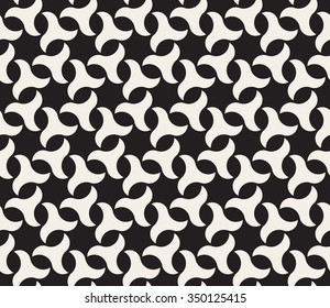 Vector Seamless Black And White  Geometric Swirl Triangle Shape Hexagonal Pattern Abstract Background
