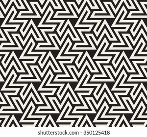 Vector Seamless Black And White  Geometric Line Triangle ZigZag Shape Islamic Pattern Abstract Background