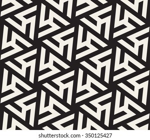 Vector Seamless Black And White  Geometric Triangle Shape Tiling Pattern Abstract Background