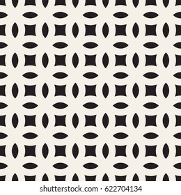 Vector Seamless Black And White Geometric Rounded Lines Pattern. Abstract Geometric Background Design