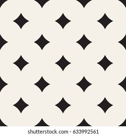 Vector Seamless Black And White Geometric Rounded Lines Pattern. Abstract Geometric Background Design