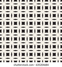 Vector Seamless Black And White Geometric Rounded Lines Pattern. Abstract Geometric Background Design
