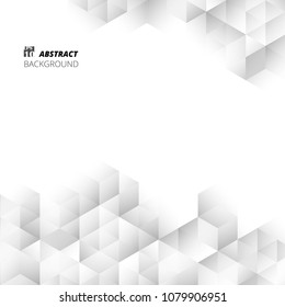 Vector seamless black and white of geometrical cube gradient pattern. Abstract geometric background design, eps10