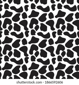 Vector Seamless Black and White Giraffe Pattern Background