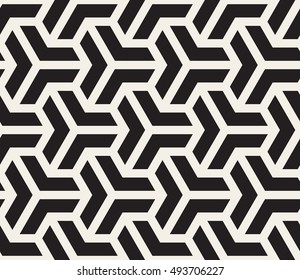 Vector Seamless Black And White Grid Pattern. Abstract Geometric Background Design