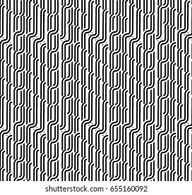 Vector seamless black and white grid pattern. Abstract geometric background design