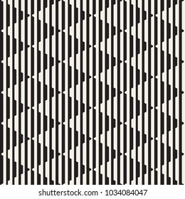 Vector seamless black and white halftone lines pattern. Abstract geometric retro background design.