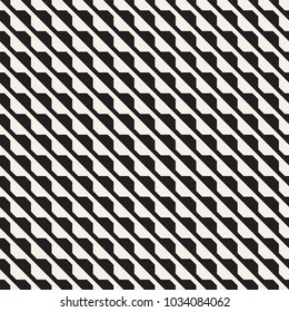 Vector seamless black and white halftone lines pattern. Abstract geometric retro background design.