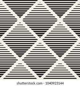 Vector seamless black and white halftone lines grid pattern. Abstract geometric retro background design.