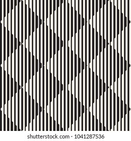 Vector seamless black and white halftone lines grid pattern. Abstract geometric retro background design.