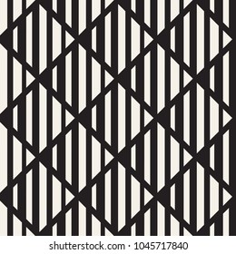 Vector seamless black and white halftone lines grid pattern. Abstract geometric retro background design.