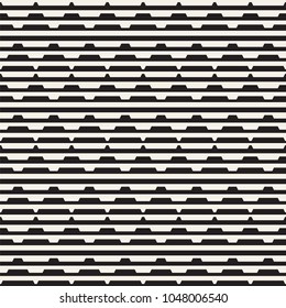 Vector seamless black and white halftone lines grid pattern. Abstract geometric retro background design.