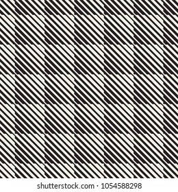 Vector seamless black and white halftone lines grid pattern. Abstract geometric retro background design.