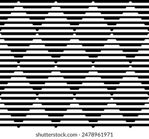 Vector of seamless black and white halftone lines pattern. Abstract geometric retro background design
